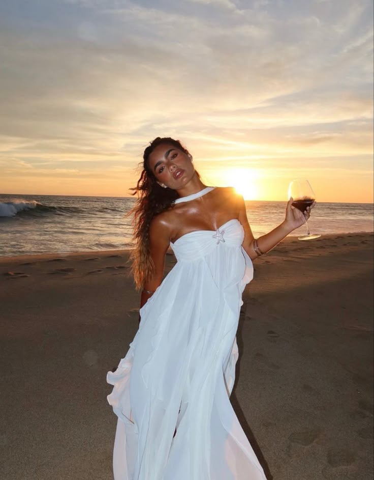 Robe longue à bretelles à volants Collins