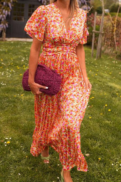 Pauline - Robe longue avec design floral