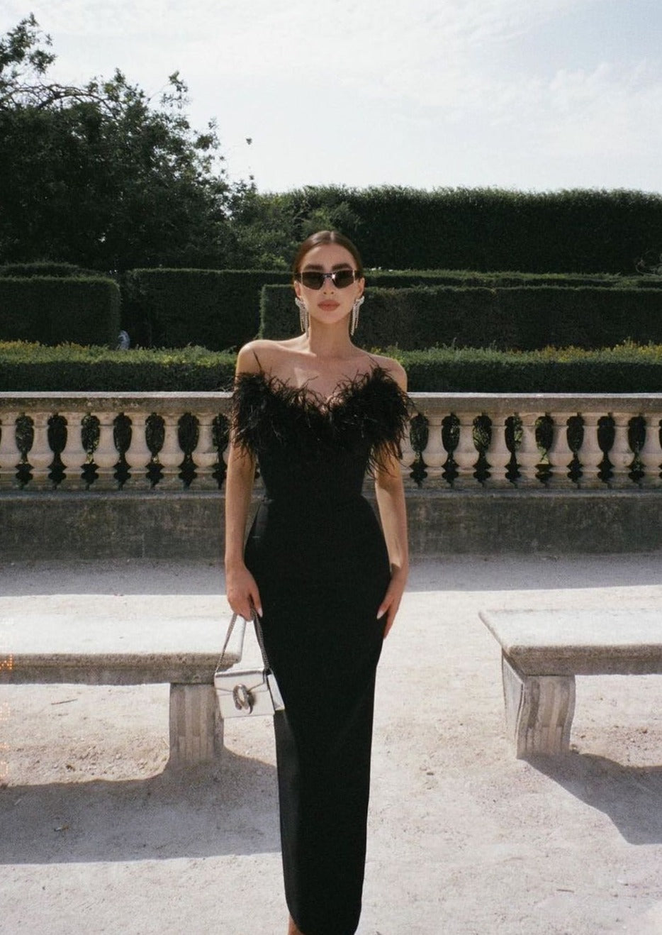 Anastasia | Élégante Robe à Plumes