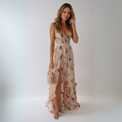 Yuna - Robe longue avec motif floral