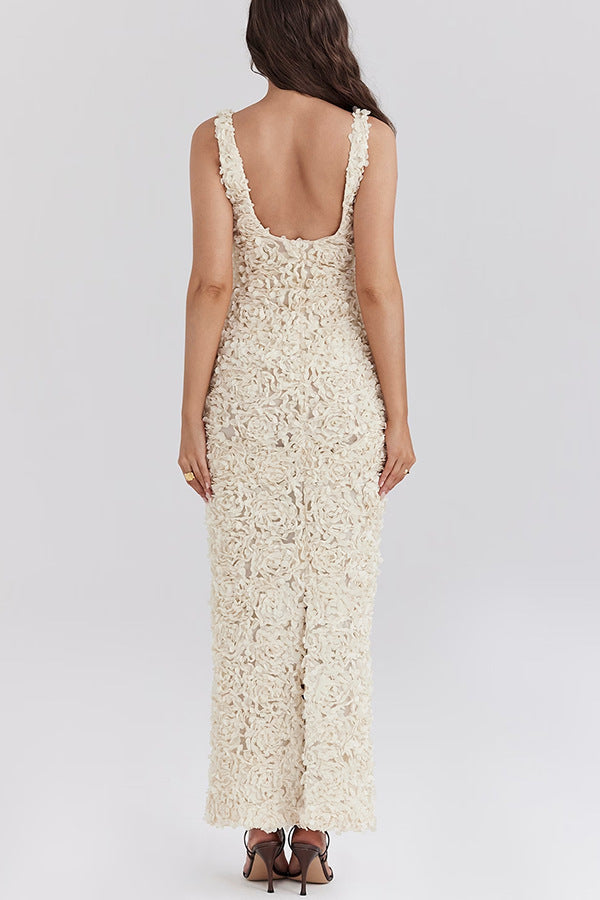 Lyra | Robe longue sans squelette à fleurs