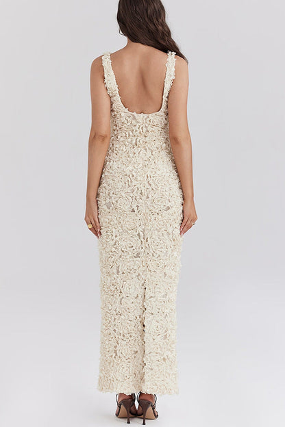 Lyra | Robe longue sans squelette à fleurs