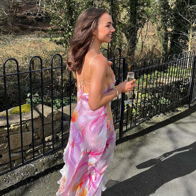 Nylah | Robe Maxi à Volants Fleuries