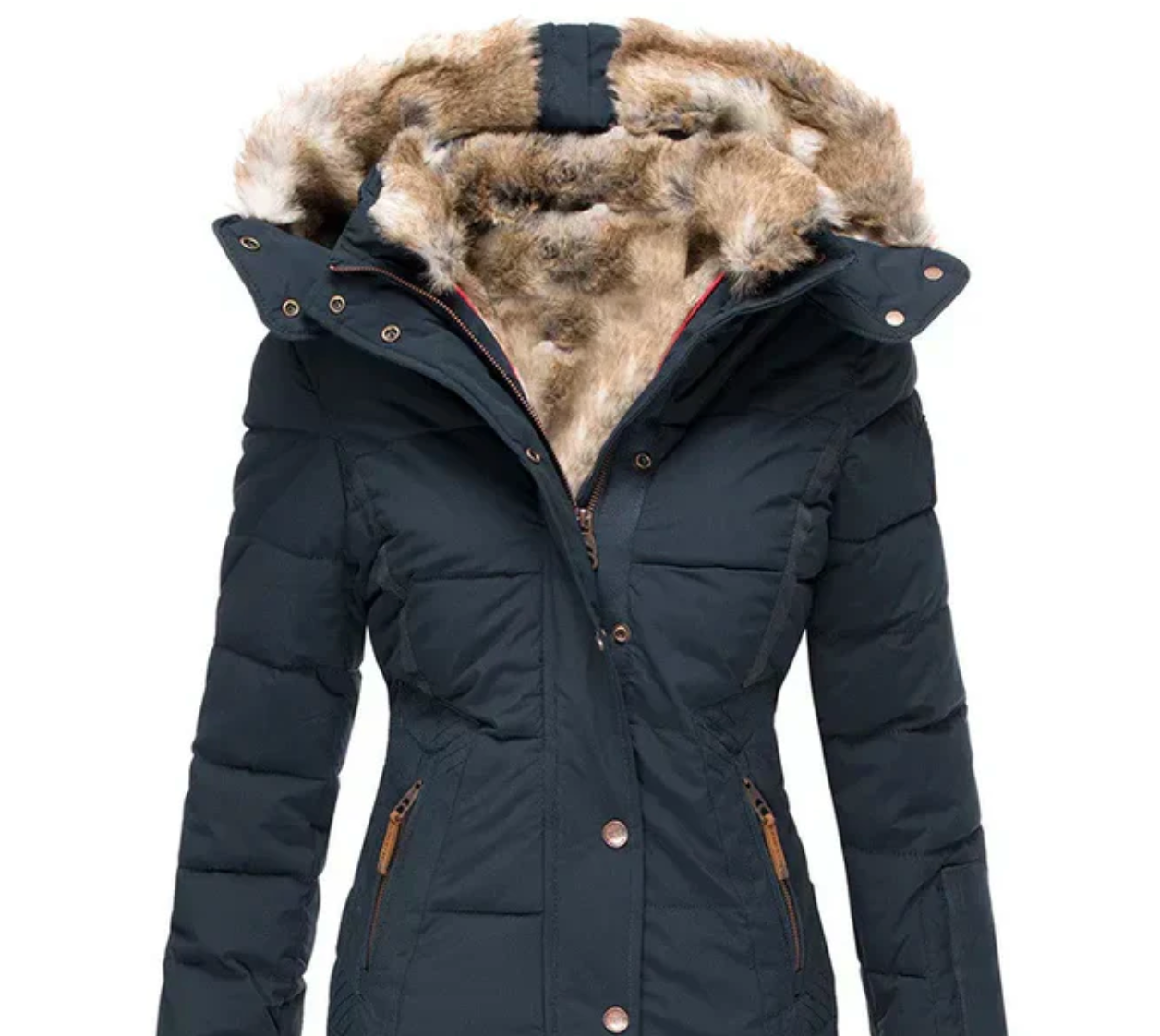 Bella - Manteau d'hiver douillet avec intérieur en fourrure