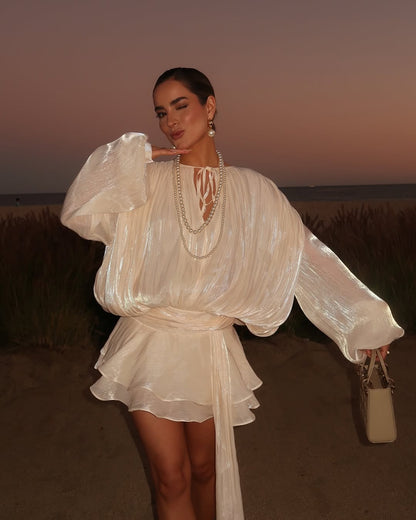 Sylvie | Robe courte à volants