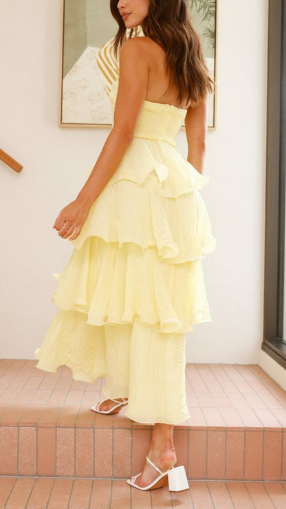 Kate | Robe longue maxi à volants en couches